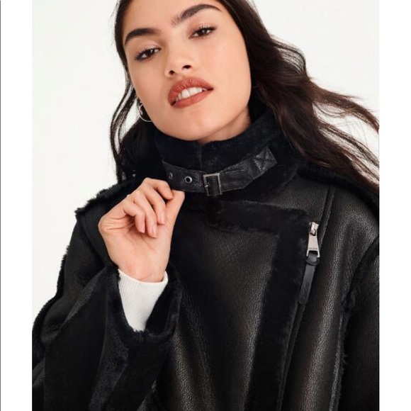 Black faux shearling jacket - Picture 2 of 4